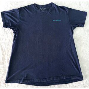 Columbia Mens Navy Graphic T-Shirt Tee Size Large L Cotton Crewneck